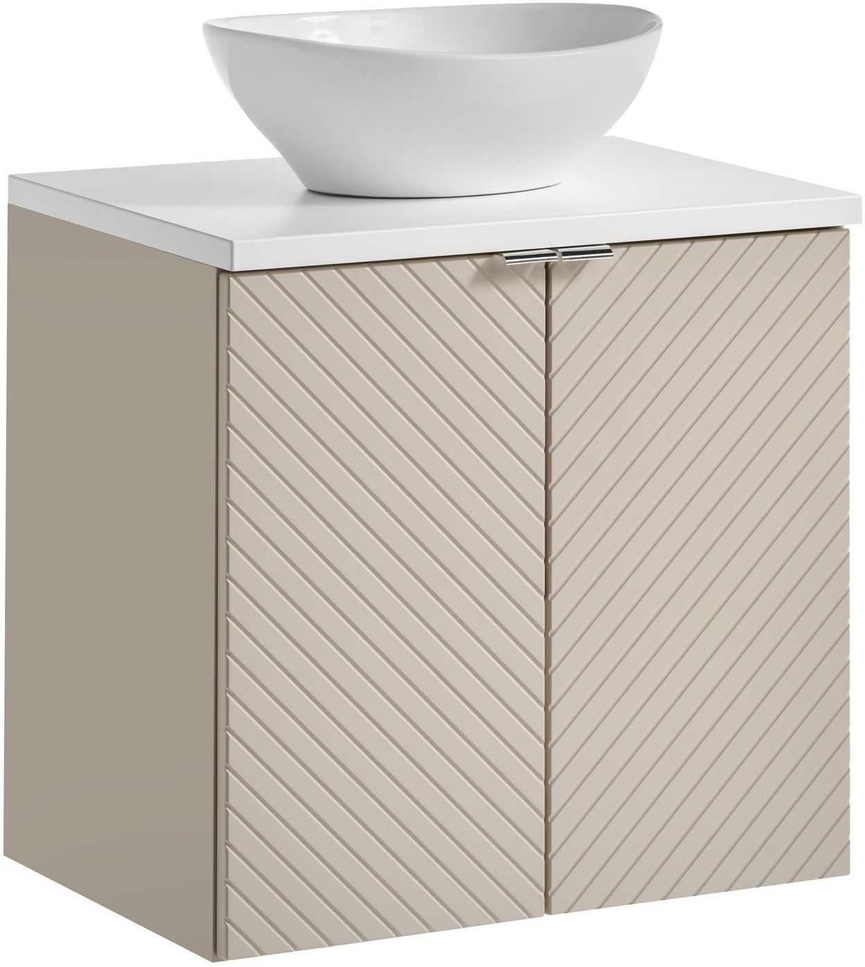 Darmowa Dostawa - Umywalka z szafką i blatem 60 cm beżową Comad Viva Cashmere SETVICBWHITE60CMDUNLOLAGW