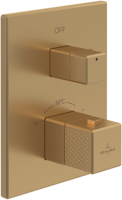Darmowa Dostawa - Bateria prysznicowa podtynkowa termostatyczna złota Villeroy & Boch Mettlach TVT12600100076