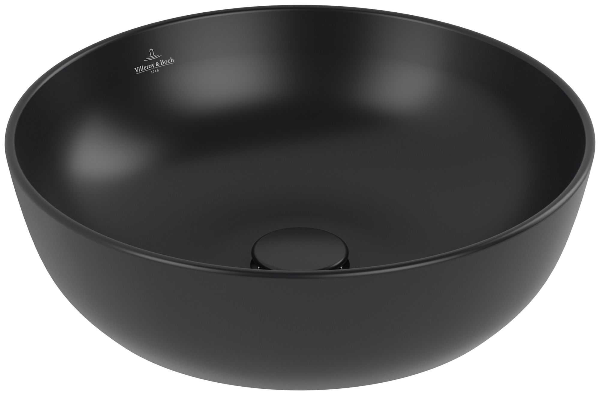 Darmowa Dostawa - Umywalka 43x43 cm okrągła nablatowa czarna Villeroy & Boch Artis 417943R7