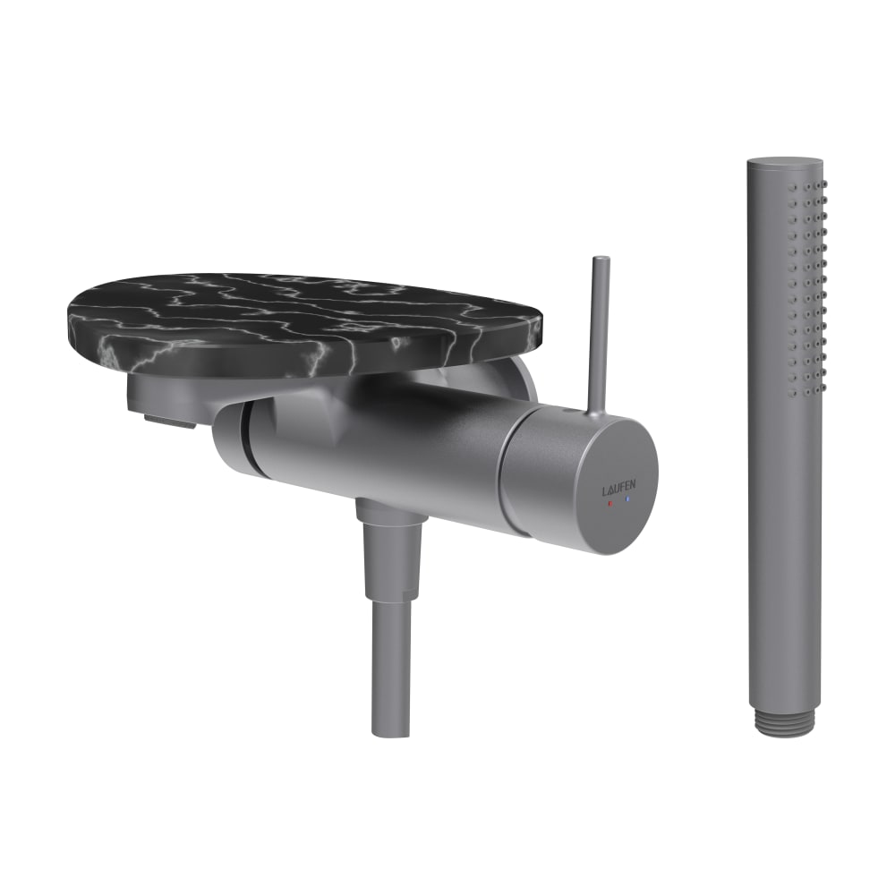 Darmowa Dostawa - Bateria wannowo-prysznicowa ścienna czarna Laufen Ada HF506765506060