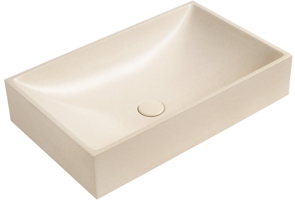 Darmowa Dostawa - Umywalka 58x36 cm prostokątna nablatowa brąz/beż Sapho Trant AR472