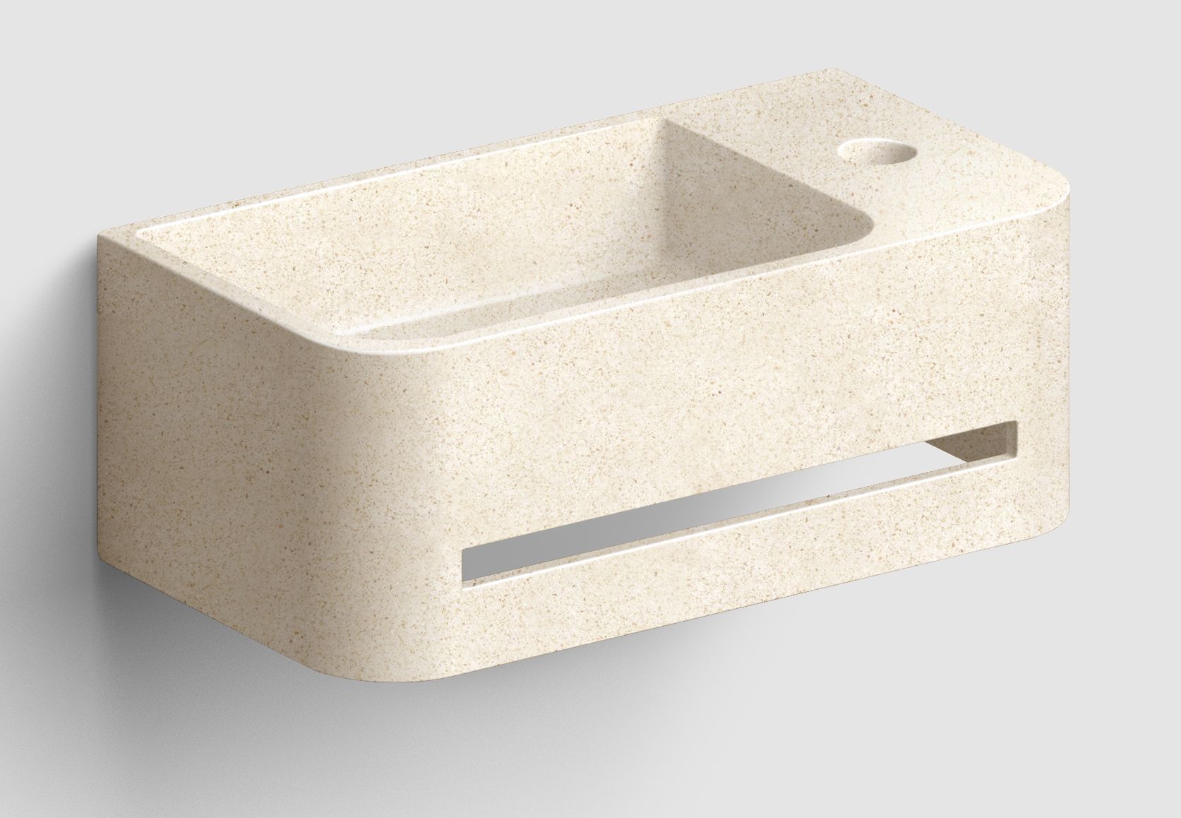 Darmowa Dostawa - Umywalka 43x23 cm prostokątna ścienna brąz/beż Clou InBe IB03700300201R