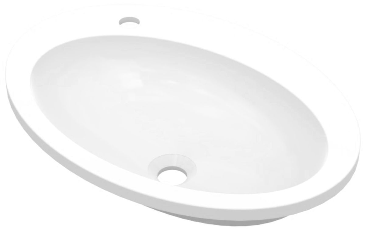 Darmowa Dostawa - Umywalka 60x43 cm owalna wpuszczana biała Vayer Boomerang 0600430123401X0
