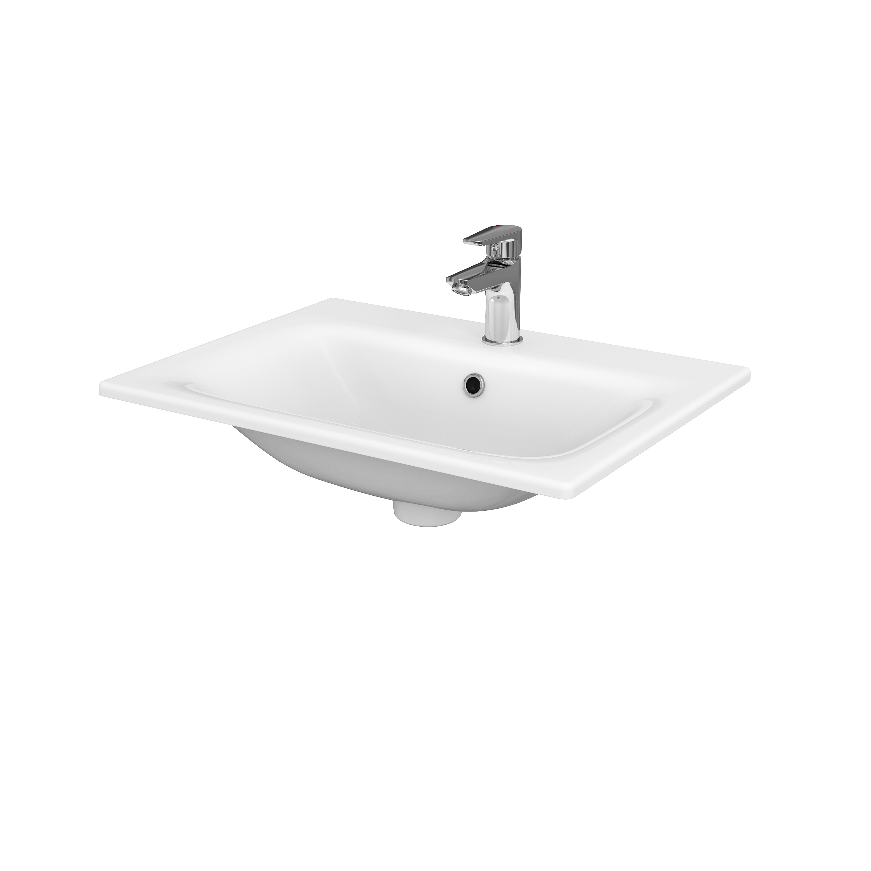 Darmowa Dostawa - Umywalka 60x45 cm prostokątna wpuszczana biała Cersanit Moduo K116043