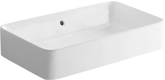 Darmowa Dostawa - Umywalka 60.2x35.2 cm kwadratowa nablatowa biała Sanindusa Sanlife 136339004