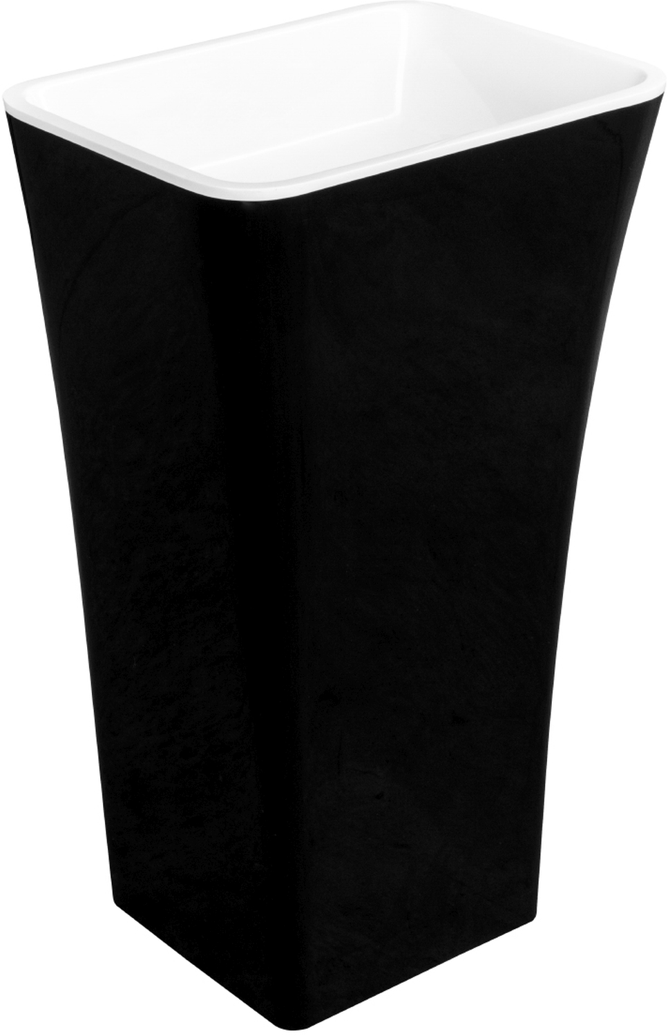 Darmowa Dostawa - Umywalka 50x40 cm wolnostojąca biała-dwukolorowa-czarna Besco Assos Black & White #UMMCAWO