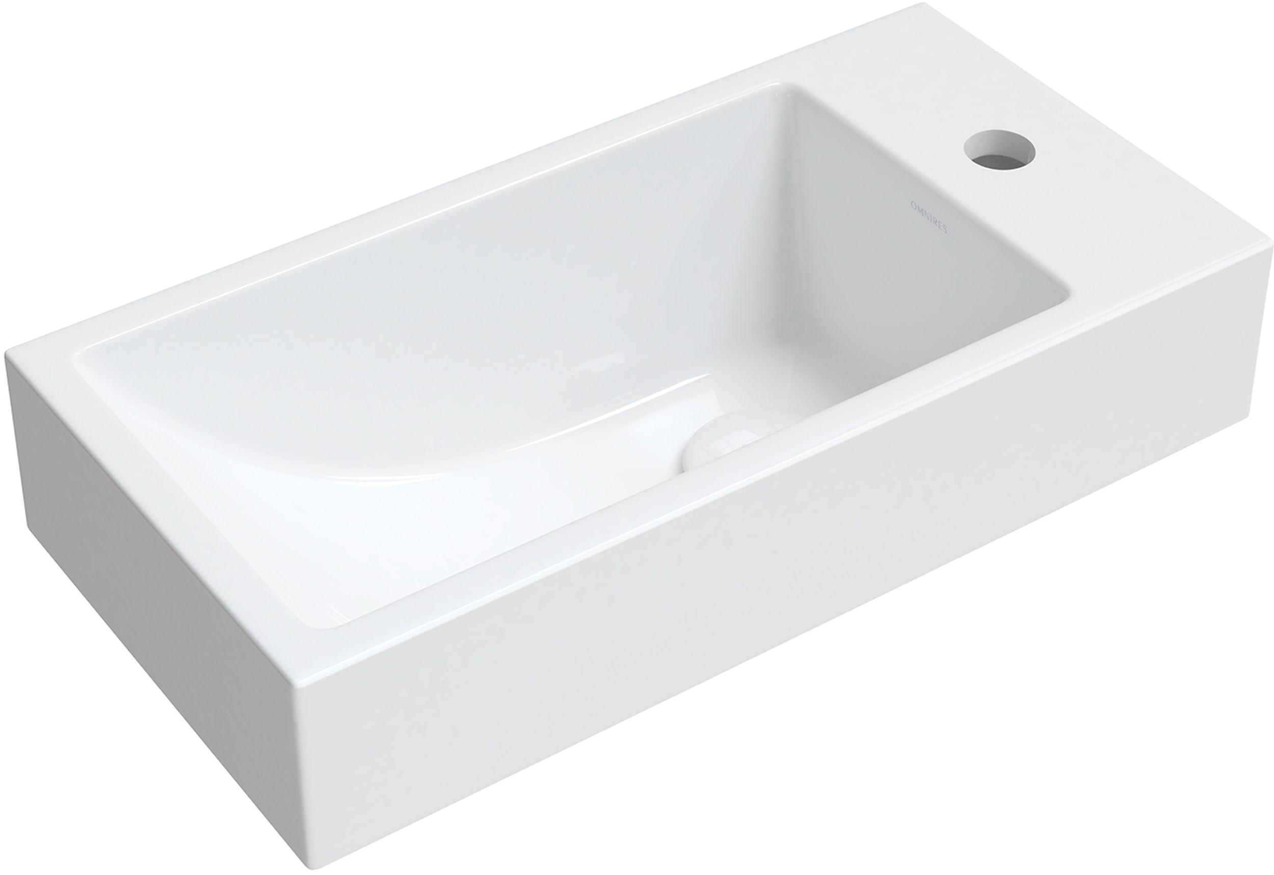 Darmowa Dostawa - Umywalka 50x25 cm prostokątna ścienna-nablatowa biała Omnires Corfu M+ CorfuBP