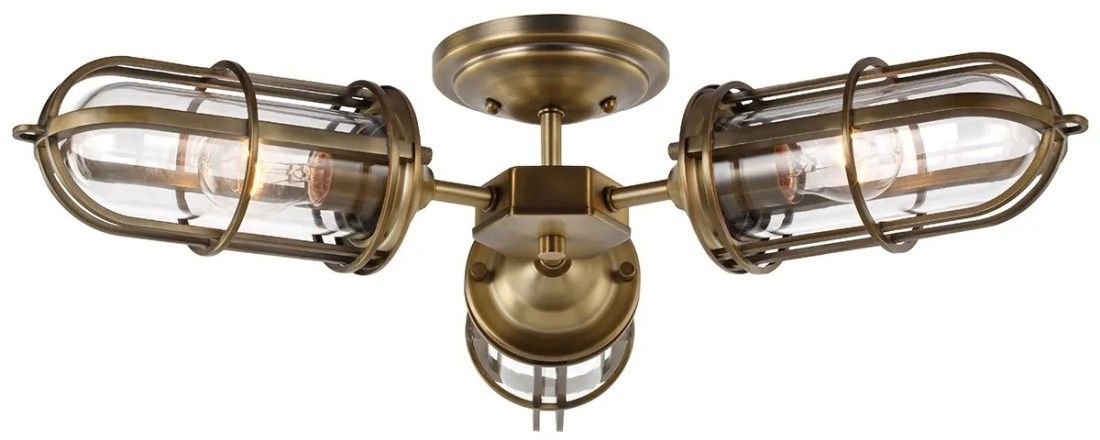 Darmowa Dostawa - Lampa podsufitowa 3x60 W mosiądz-przezroczysta Quintiesse Urban Restoration QNURBANREST3SF