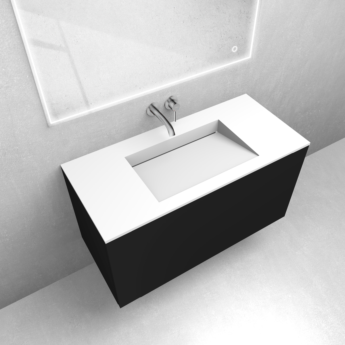 Darmowa Dostawa - Umywalka z szafką 100 cm czarną Oltens Lun 68763300