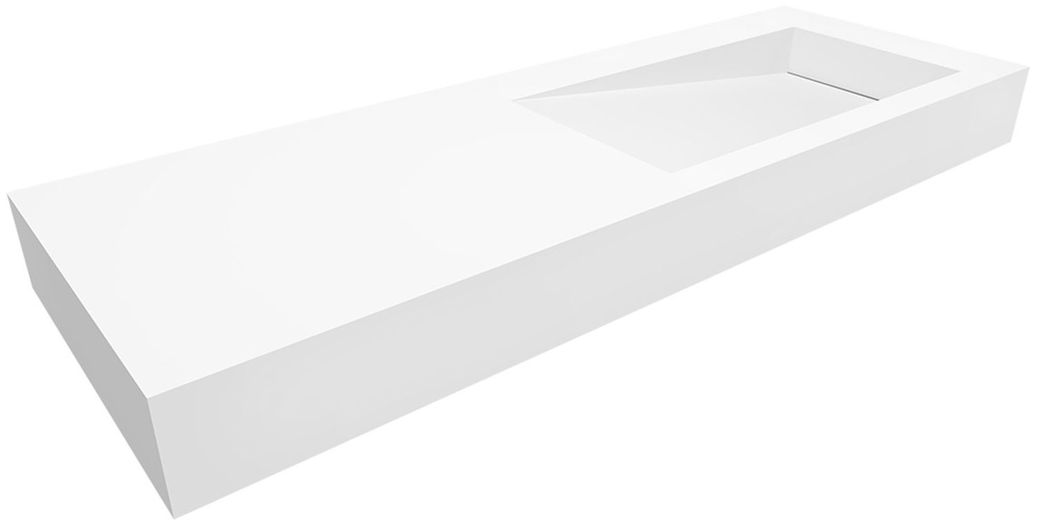 Darmowa Dostawa - Umywalka 130x45 cm prostokątna ścienna-z blatem biała Cristalstone Linea Ideal U1300MBPOLBBO