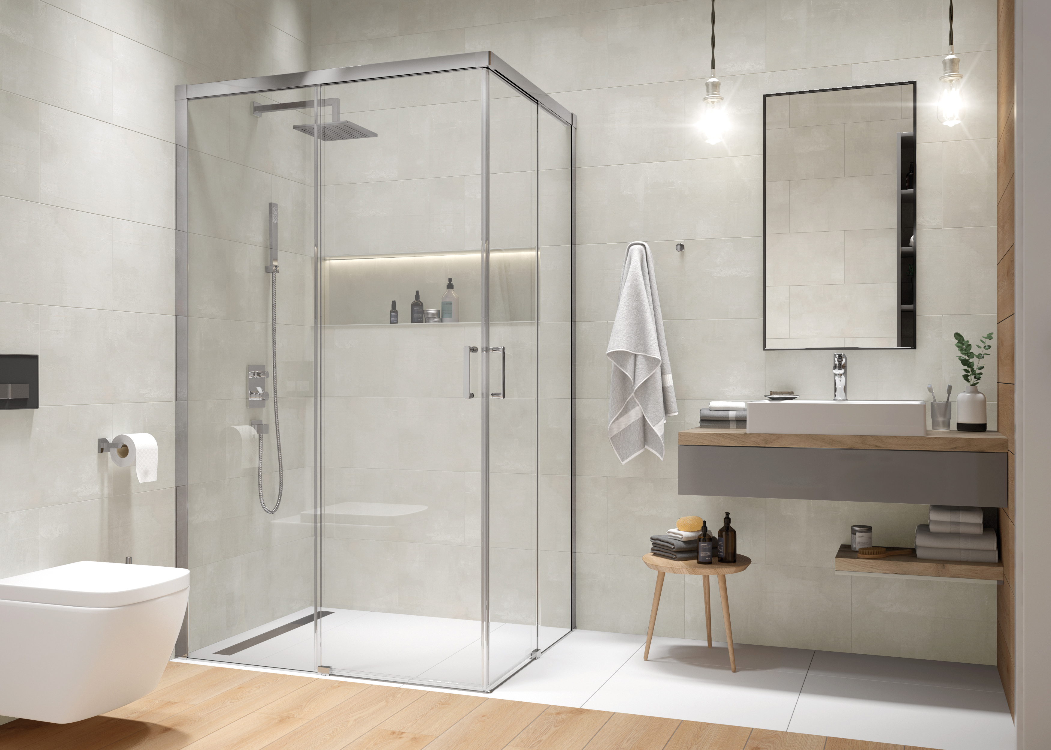 Darmowa Dostawa - Kabina prysznicowa część prawa 120x cm prostokątna srebrny połysk/szkło przezroczyste Sanplast Exa Line 600540035038401