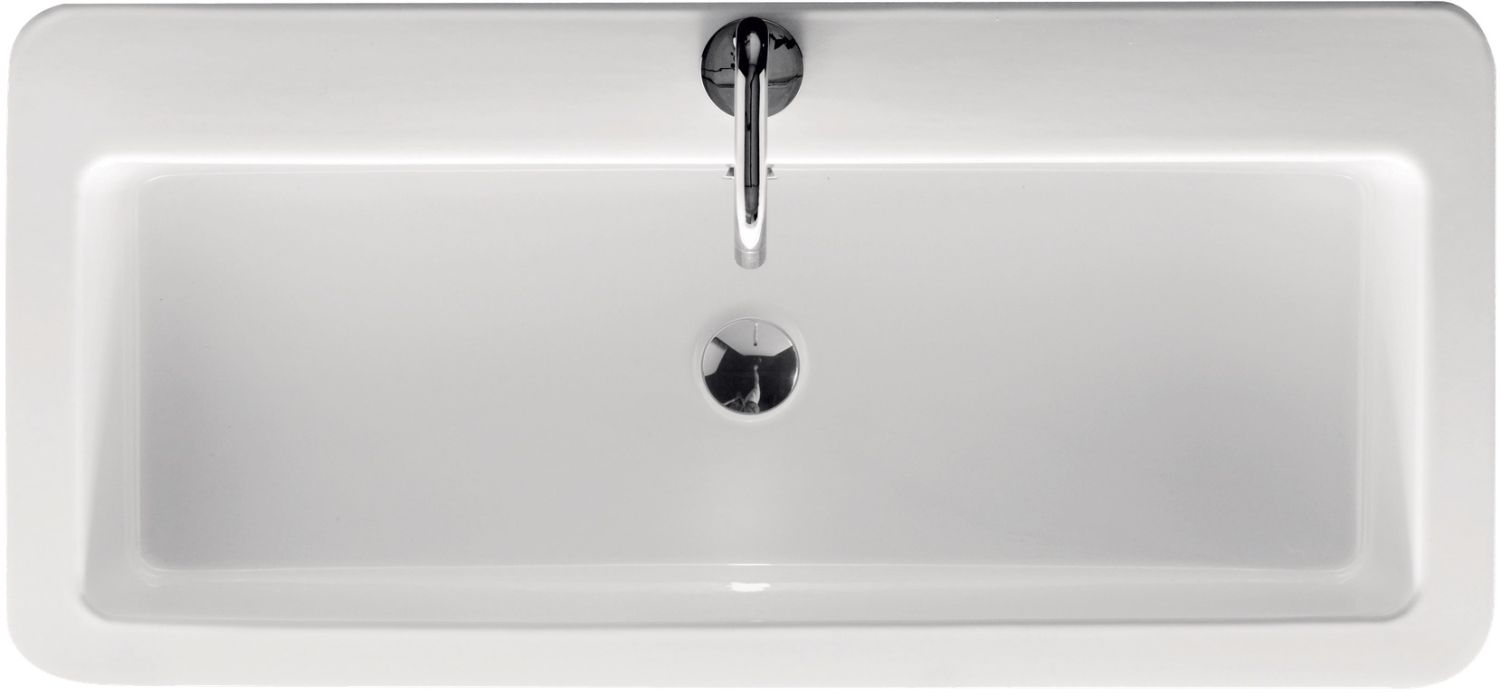 Darmowa Dostawa - Umywalka 90x43 cm prostokątna ścienna-nablatowa biała Kerasan Ego 325101