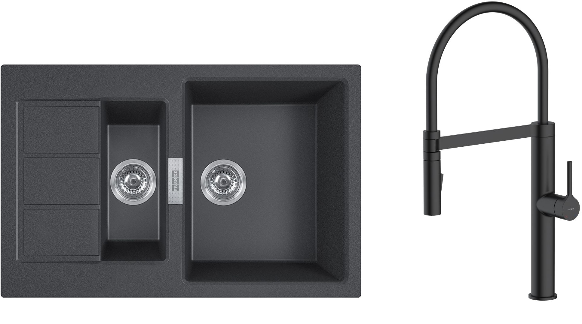 Darmowa Dostawa - Zlewozmywak z baterią onyx / czarna Franke Sirius 2.0 abset4526