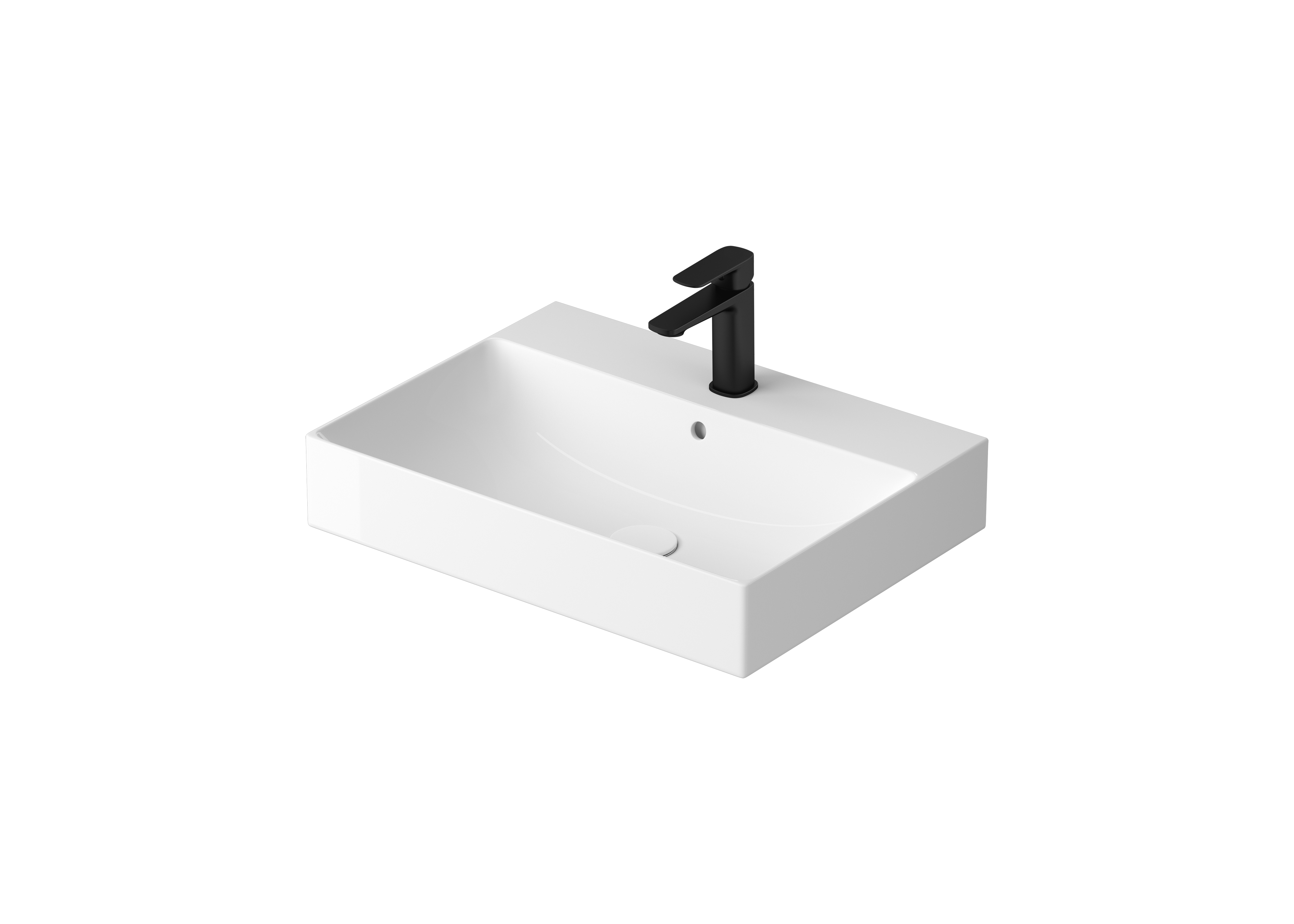 Darmowa Dostawa - Umywalka 60.5x45.5 cm prostokątna ścienna-meblowa biała Meissen Keramik Werta K691014