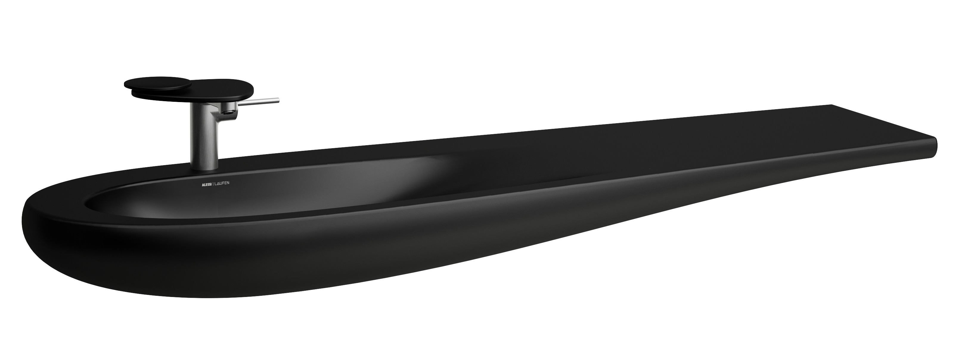 Darmowa Dostawa - Umywalka 160x50 cm ścienna-meblowa czarna Laufen Il Bagno Alessi H8149717161041