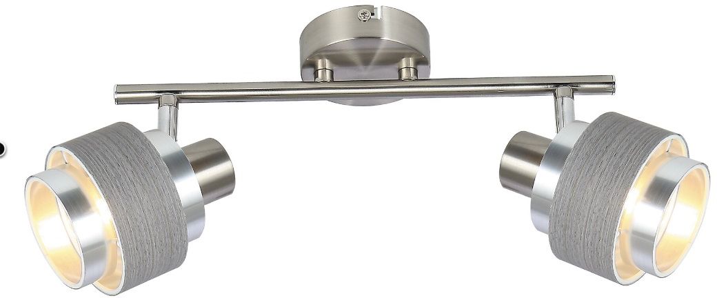 Darmowa Dostawa - Lampa podsufitowa 2x40 W chrom-szara-satyna Rabalux Basil 5380