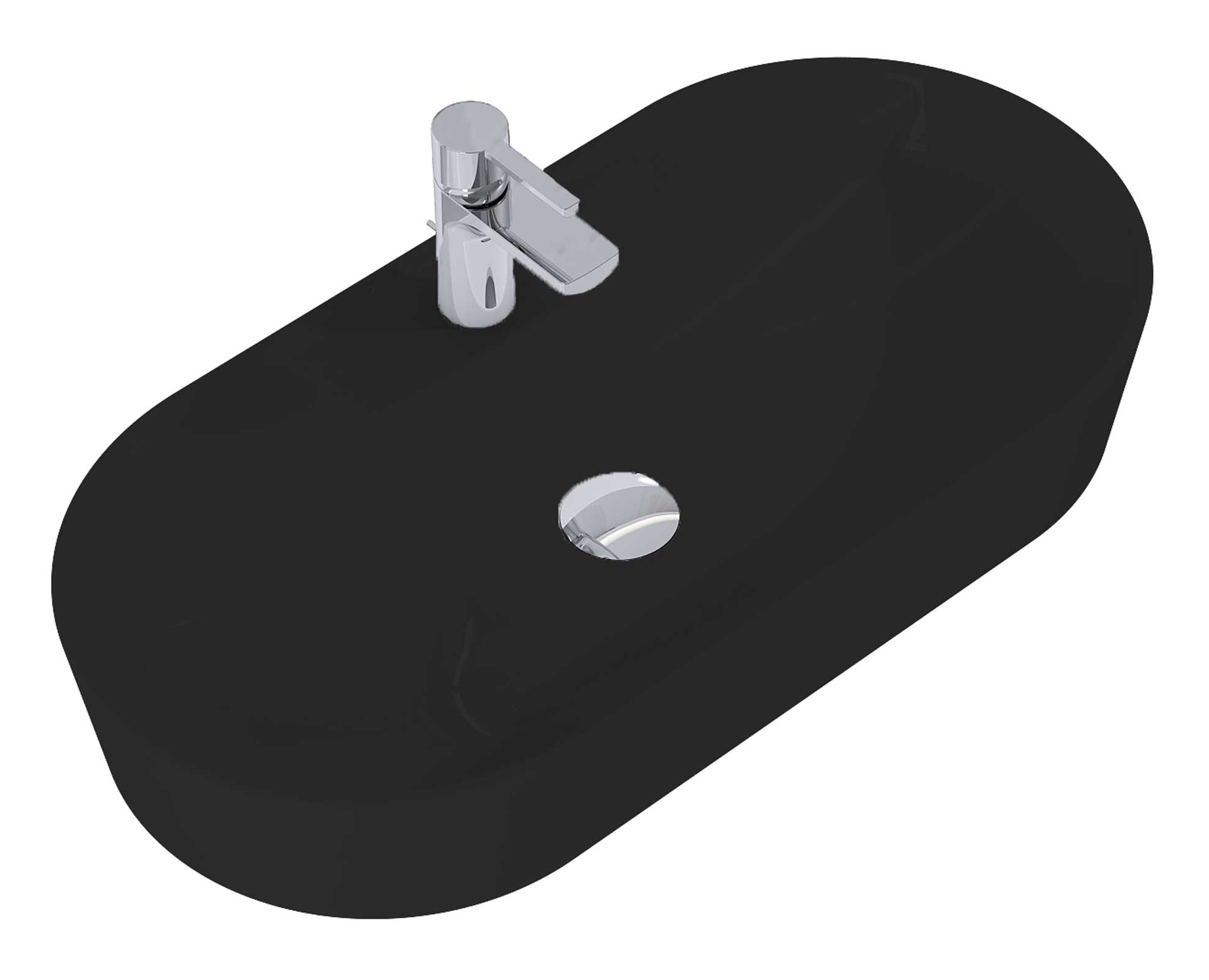 Darmowa Dostawa - Umywalka 81.5x41.5 cm owalna nablatowa czarna Elita Babette RE040820017160