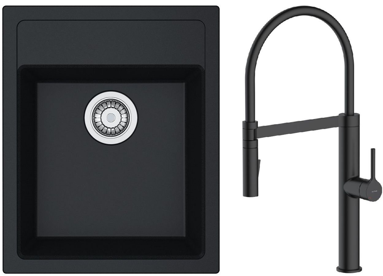 Darmowa Dostawa - Zlewozmywak z baterią onyx / czarna Franke Sirius abset4611