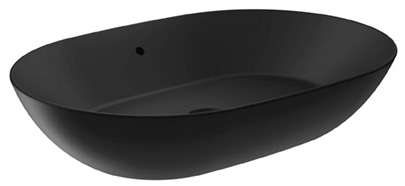 Darmowa Dostawa - Umywalka 60x42 cm prostokątna nablatowa czarna Sanindusa Sanlife 136789264