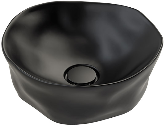 Darmowa Dostawa - Umywalka 42.5x42.5 cm okrągła nablatowa czarna Sanindusa Magmma 147734264