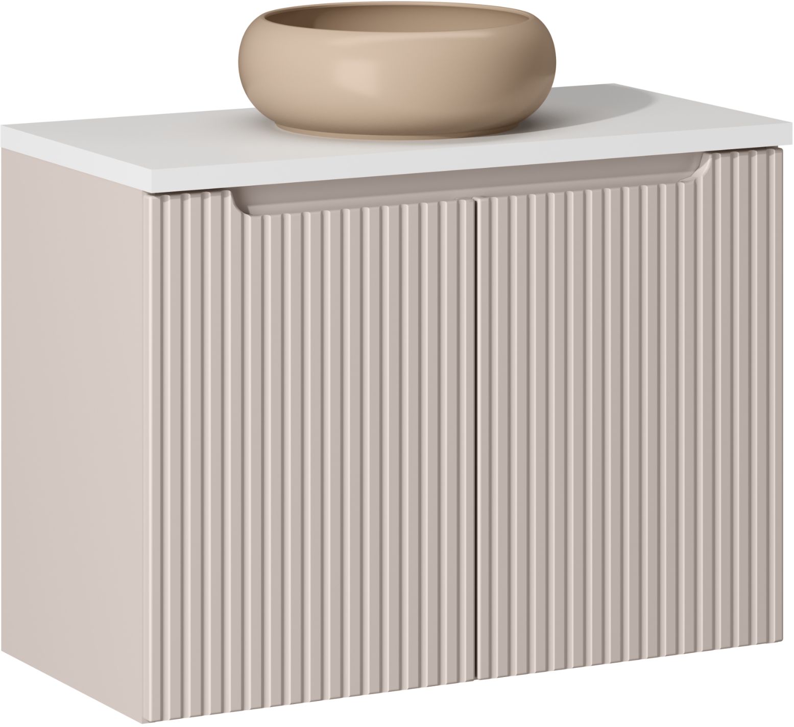 Darmowa Dostawa - Umywalka z szafką i blatem 80 cm beżową Comad Nova Cashmere SETNOCBWHITE80CMDUNWIKIC