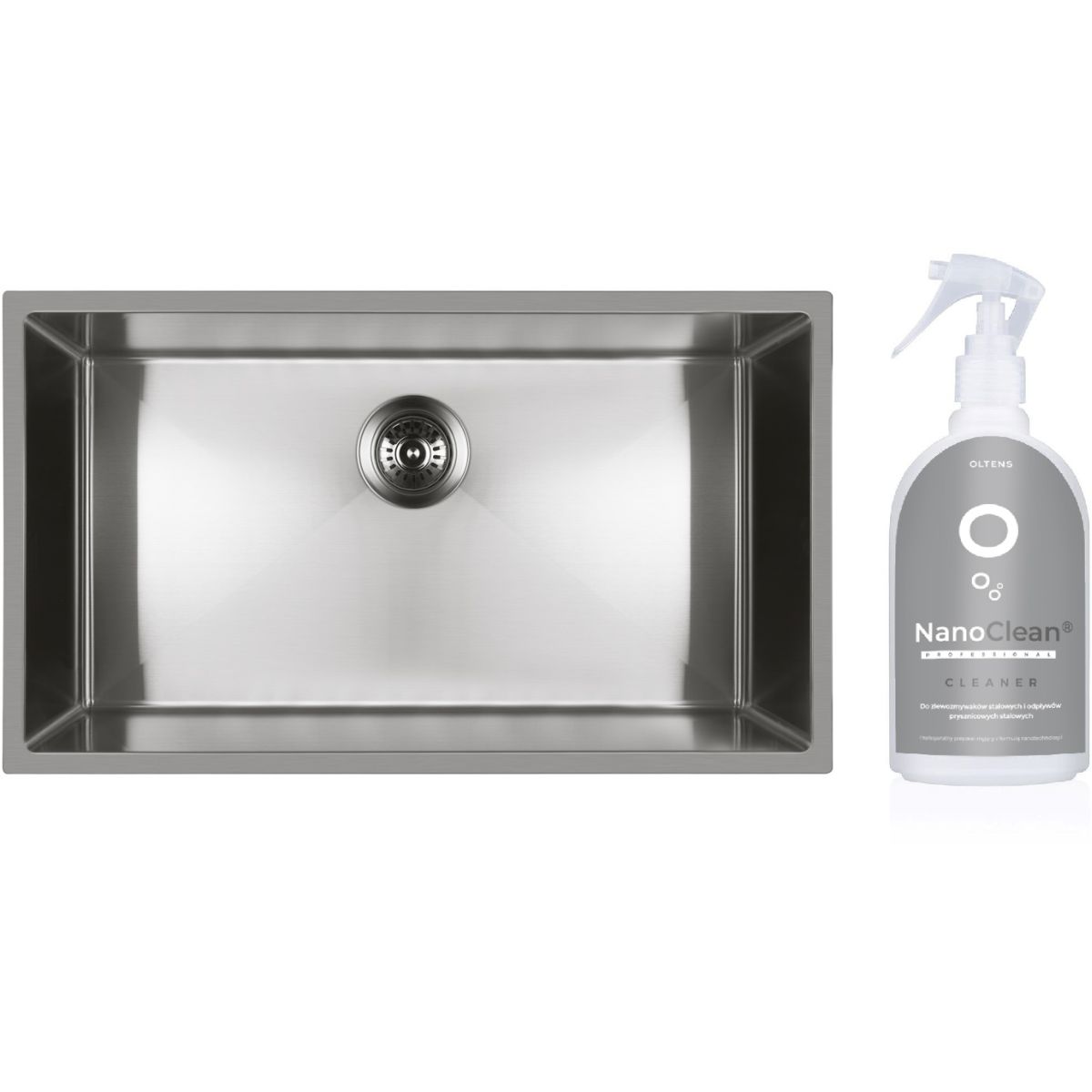 Darmowa Dostawa - Zlewozmywak stalowy z płynem do czyszczenia 76x44 cm stal Oltens Stalvask abset6940