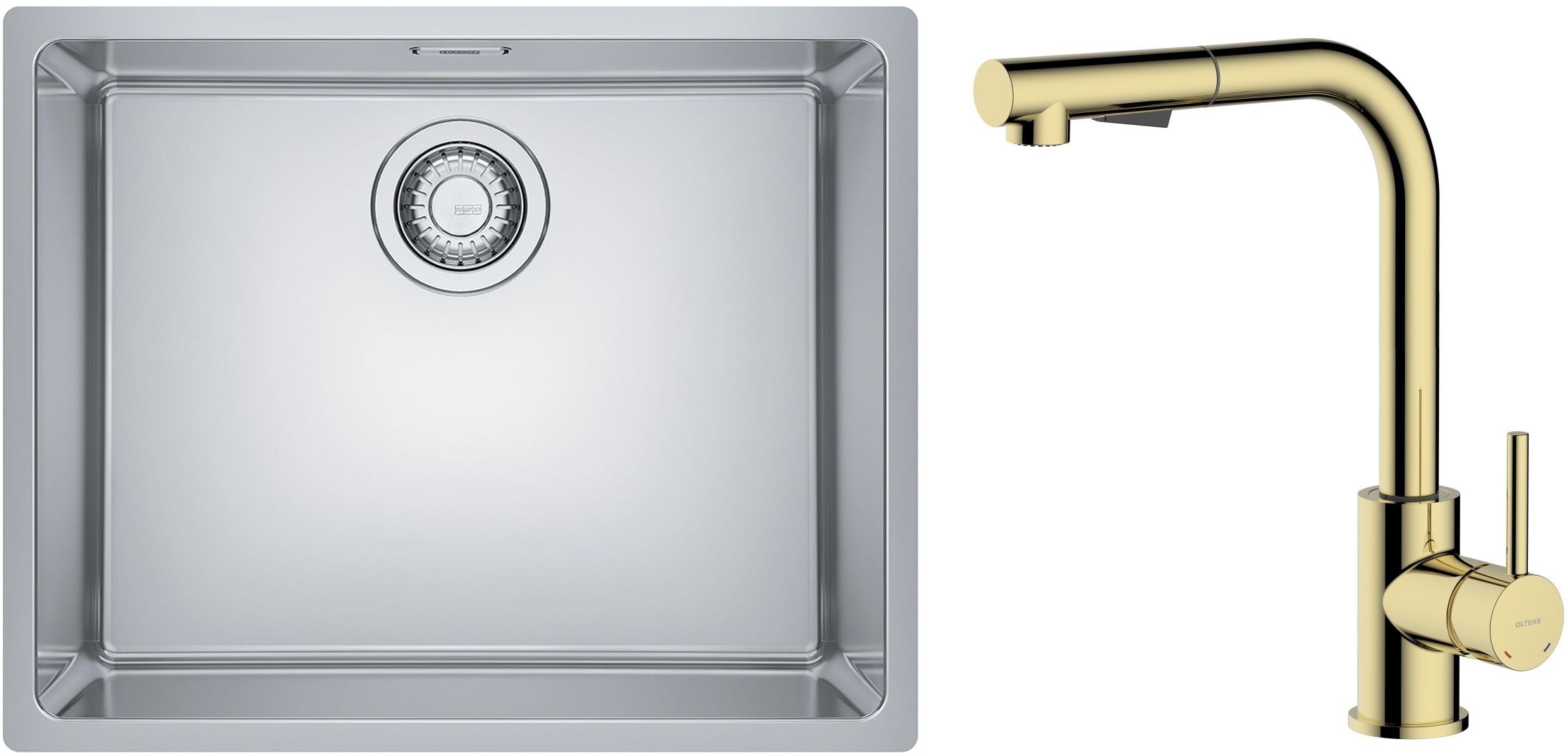 Darmowa Dostawa - Zlewozmywak z baterią stal / złoty Franke Maris abset4830