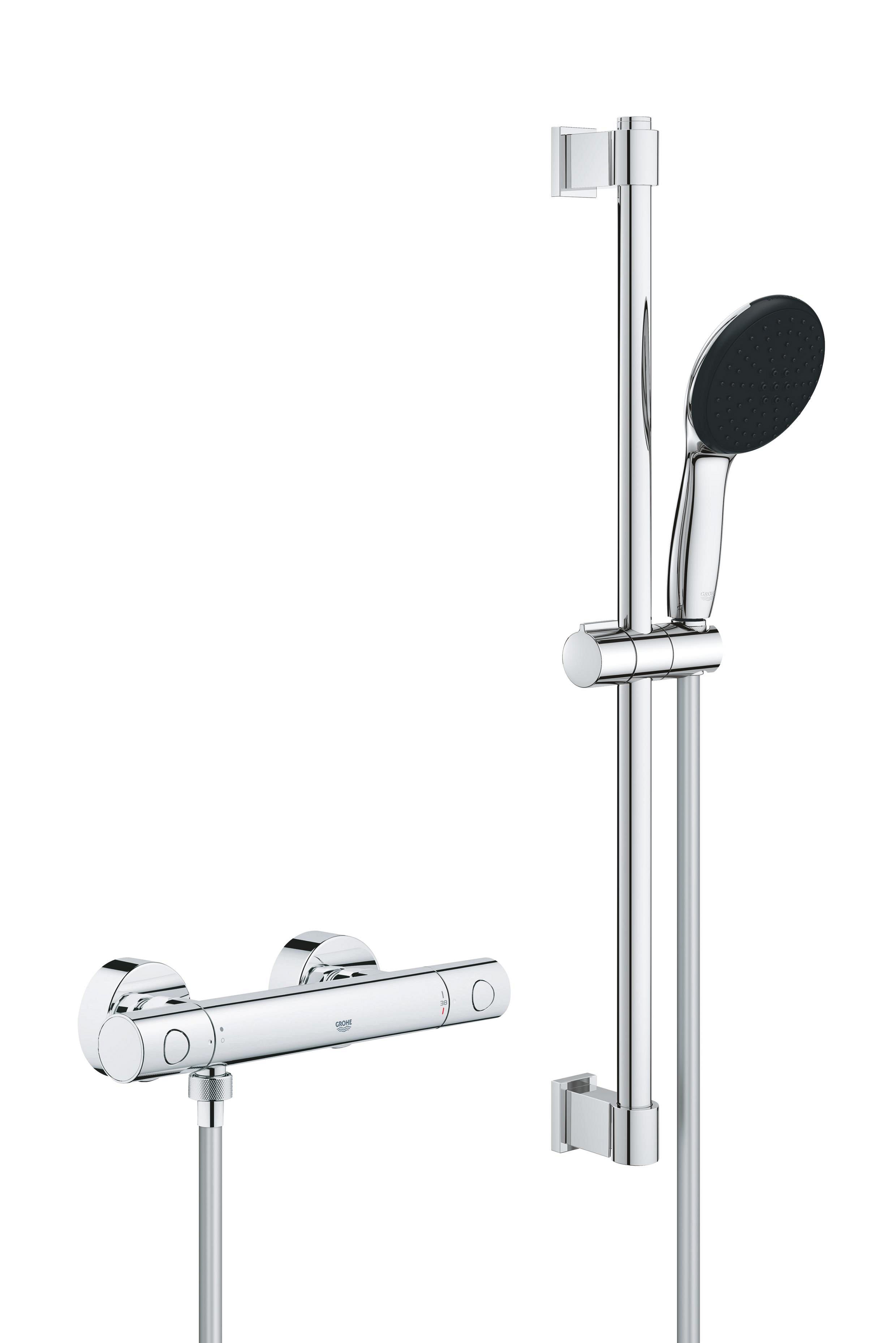 Darmowa Dostawa - Bateria prysznicowa ścienna termostatyczna starlight chrome Grohe Precision Get 34856000