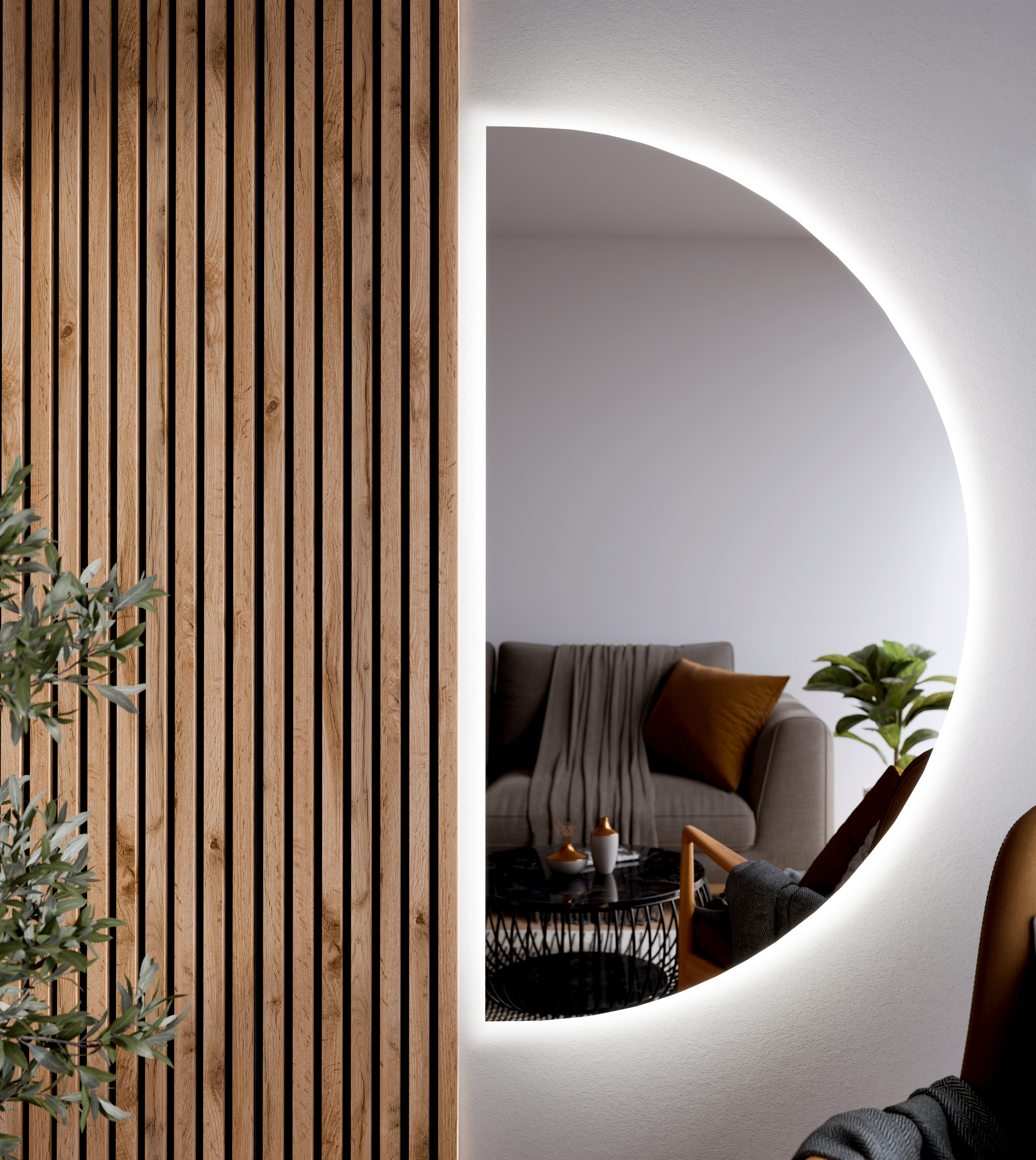 Darmowa Dostawa - Lustro 65x120 cm z oświetleniem BD Art Luna 301210000374