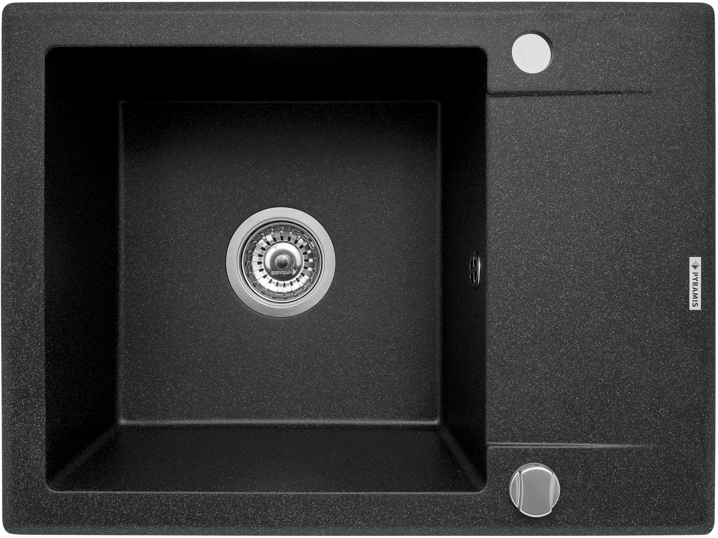 Darmowa Dostawa - Zlewozmywak granitowy 62x46 cm czarny Pyramis Korfu 070060301