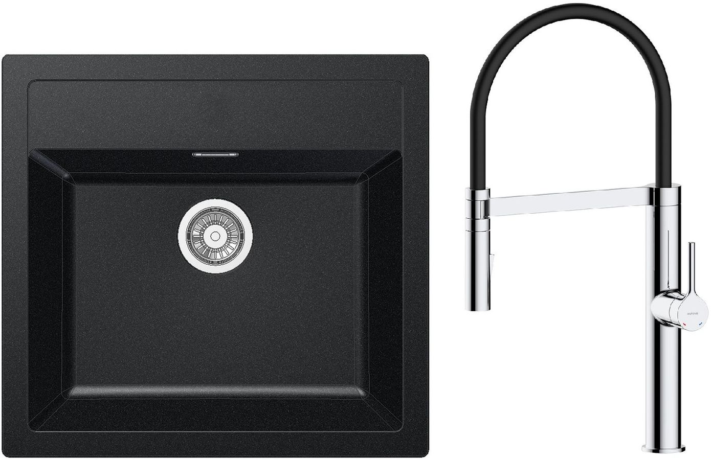 Darmowa Dostawa - Zlewozmywak z baterią onyx / czarna Franke Sirius abset4621