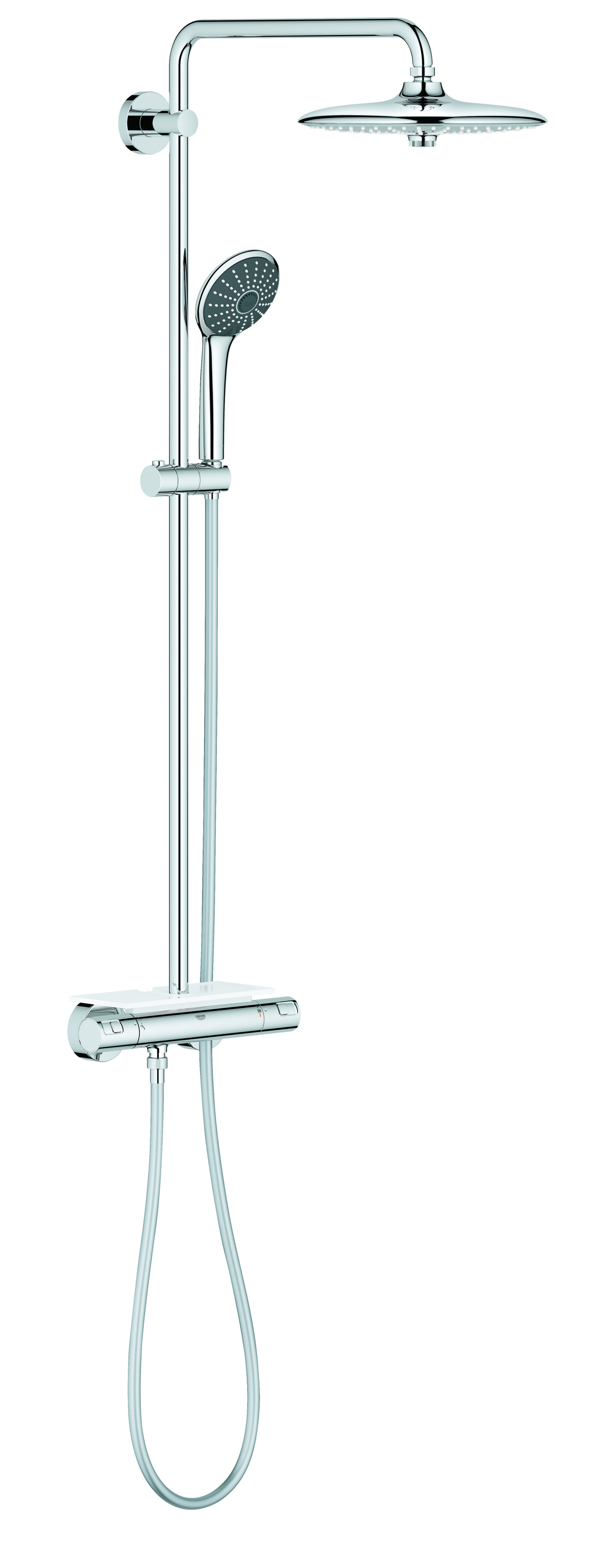 Darmowa Dostawa - Zestaw prysznicowy ścienny termostatyczny z deszczownicą starlight chrome Grohe Vitalio Joy 26403001