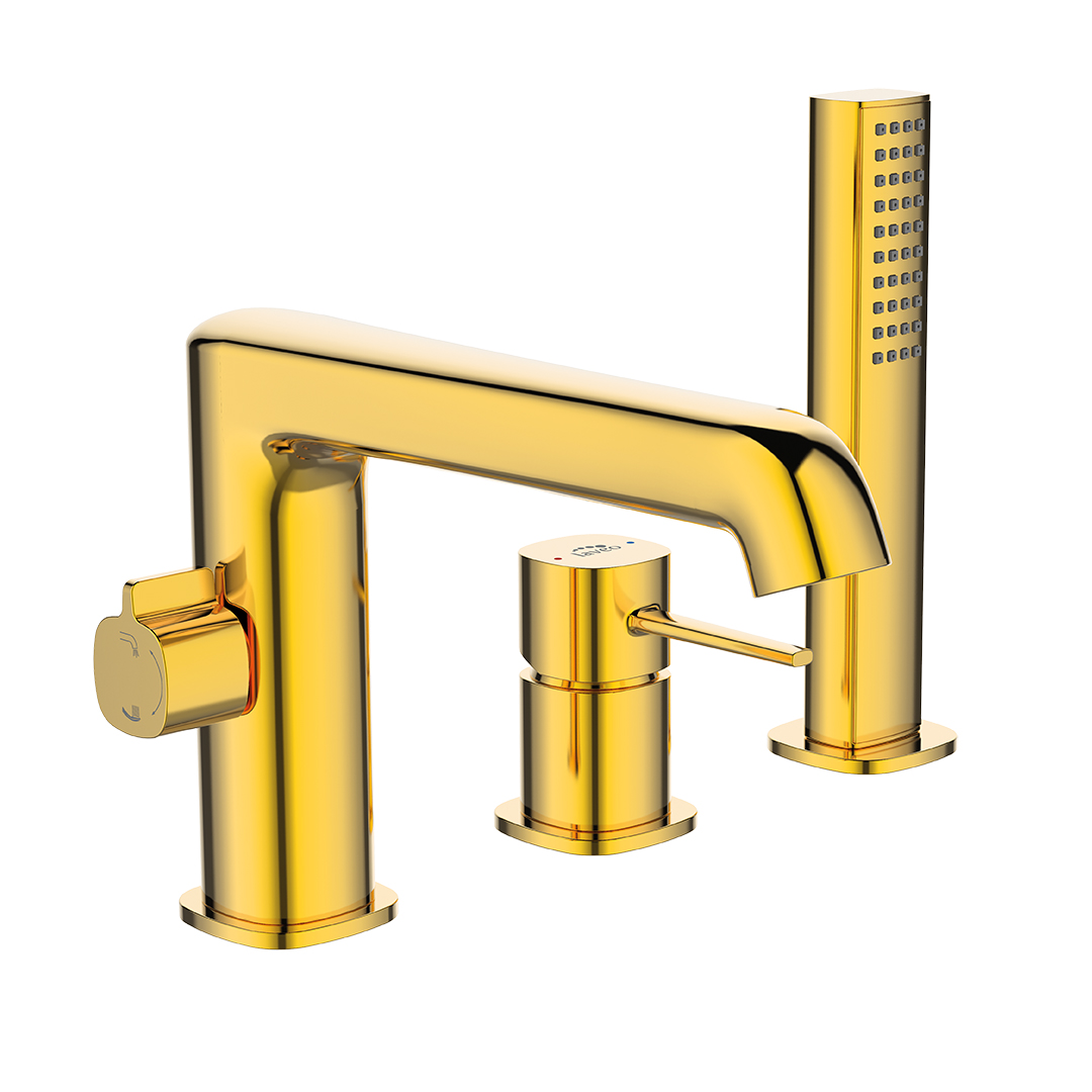 Darmowa Dostawa - Bateria wannowo-prysznicowa nawannowa złota Laveo Pola BAPG13D