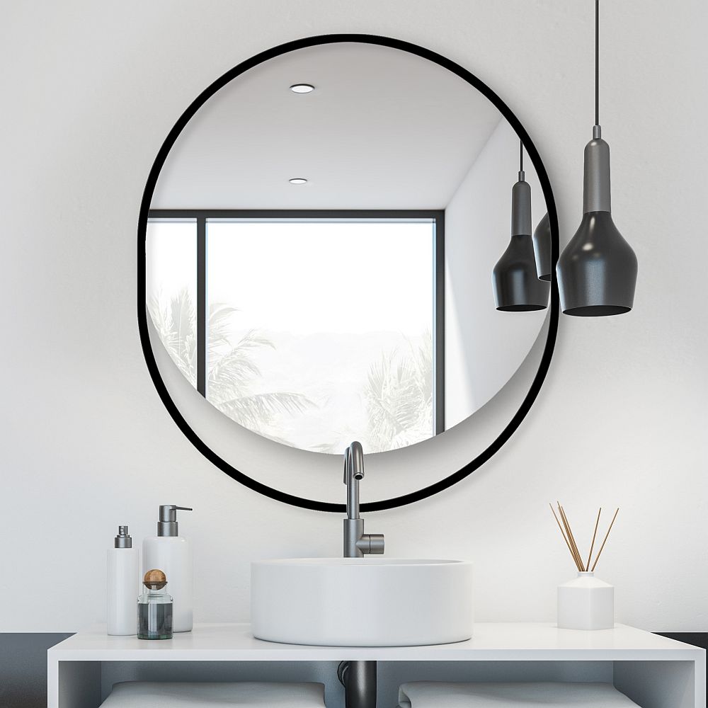 Darmowa Dostawa - Lustro 70x85 cm owalne czarny Guarda Ravel FORRAVCZARNY70X85