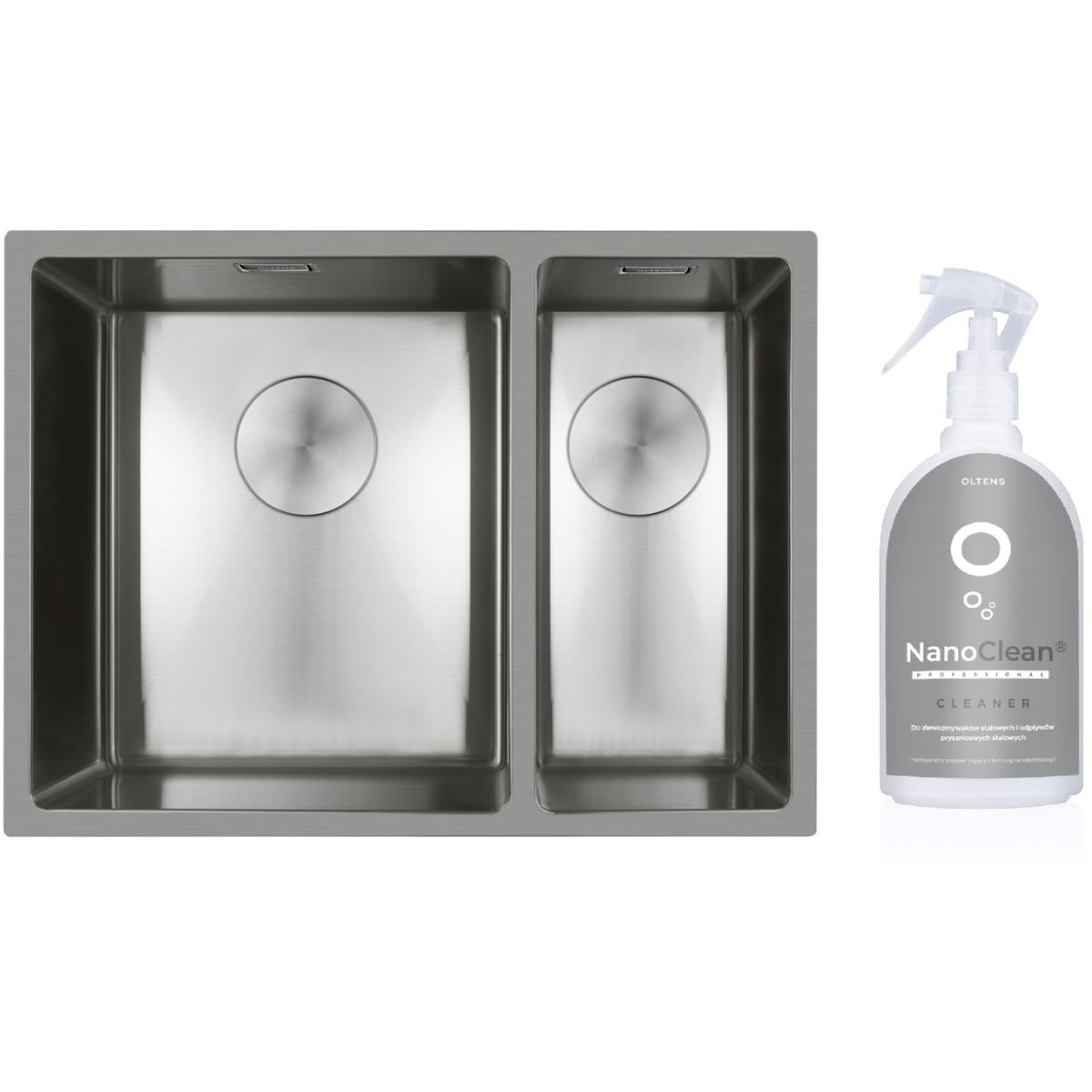 Darmowa Dostawa - Zlewozmywak stalowy z płynem do czyszczenia 54x44 cm stal Oltens Hydda abset6945