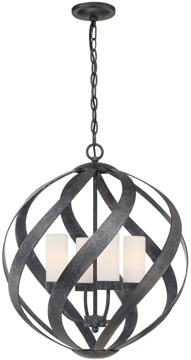 Darmowa Dostawa - Lampa wisząca 4x40 W czarna-opal Quintiesse Blacksmith QNBLACKSMITH4POBK