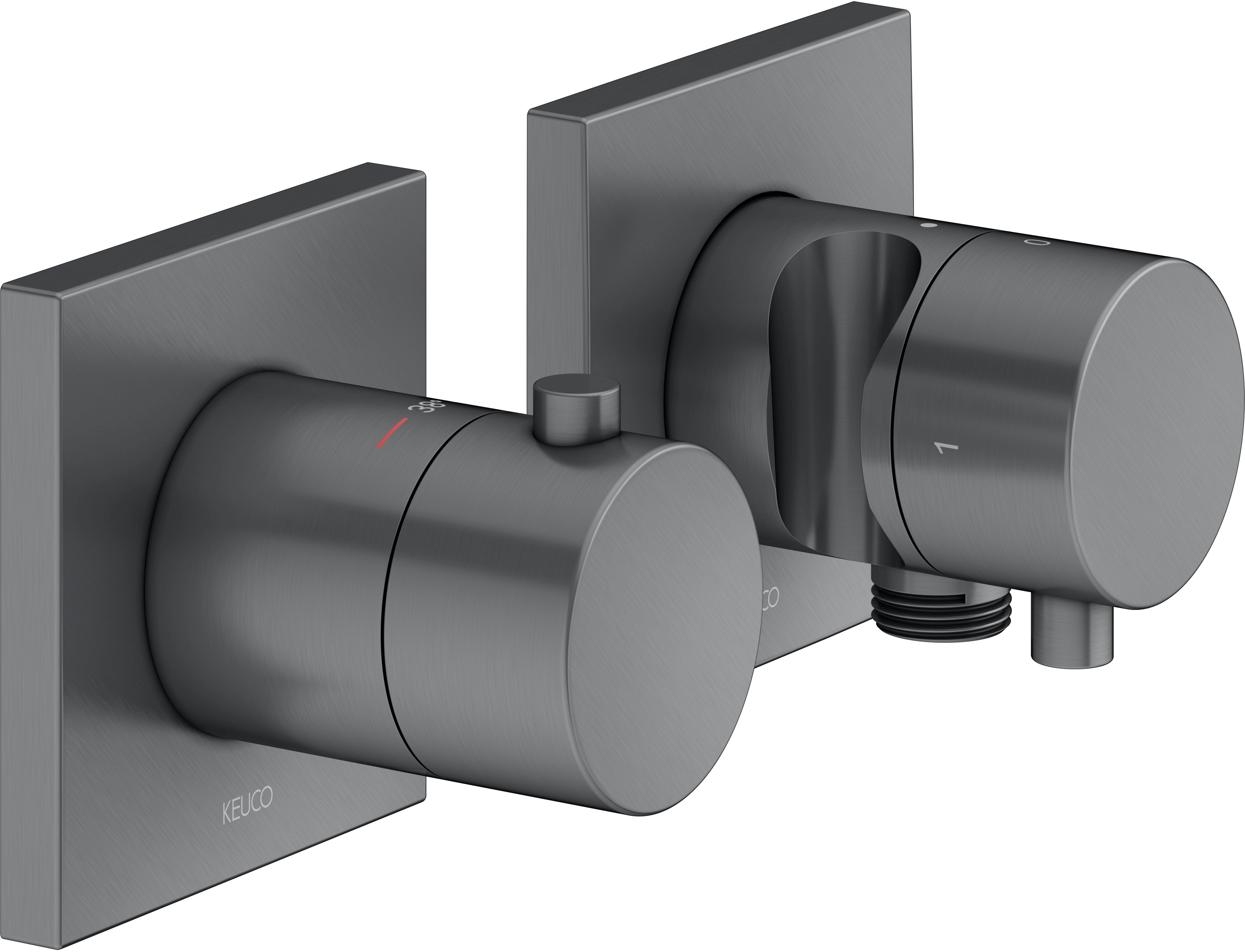 Darmowa Dostawa - Bateria prysznicowa podtynkowa z termostatem chrom-czarna Keuco Edition 11 51153131222