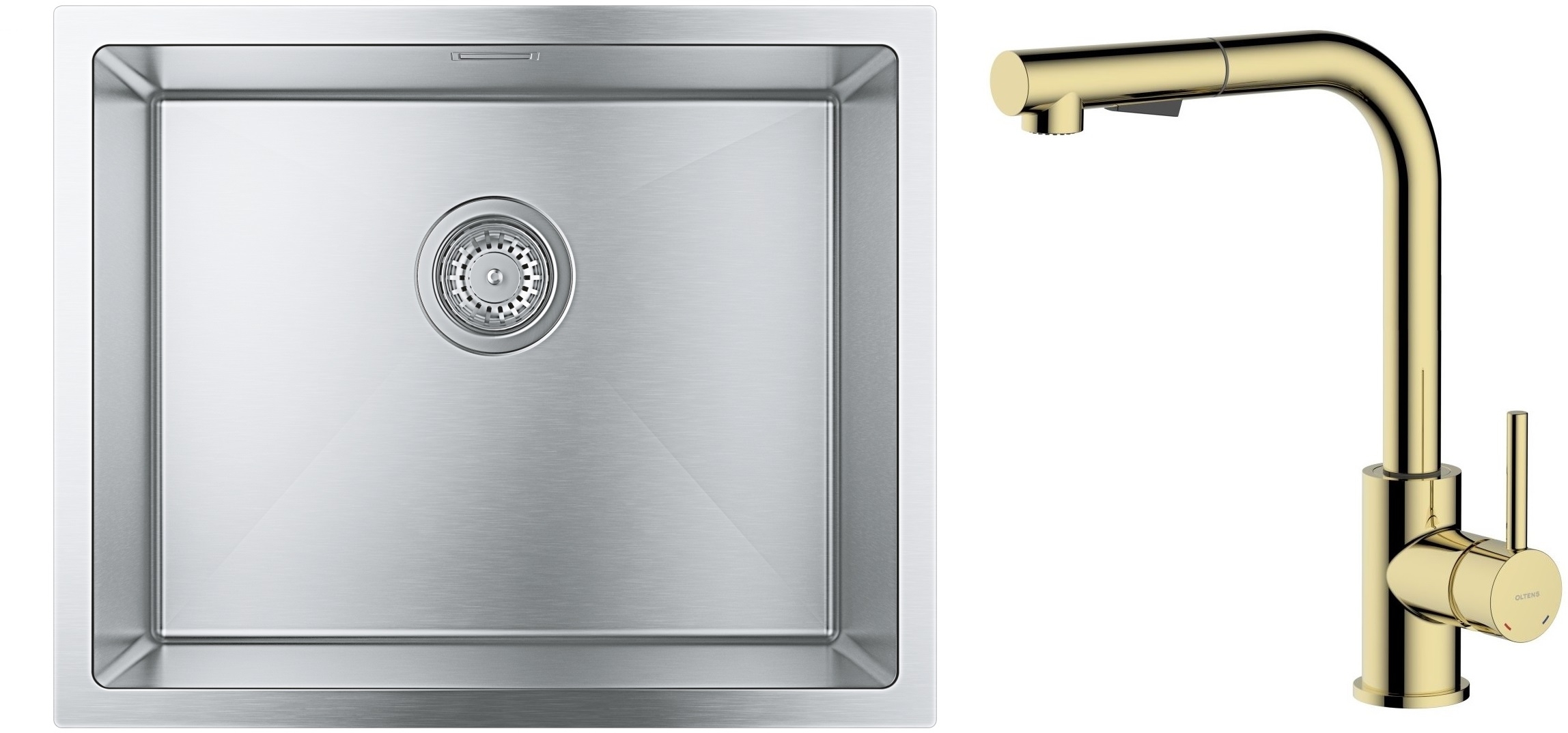 Darmowa Dostawa - Zlewozmywak z baterią stal / złoty Grohe K700 abset4718