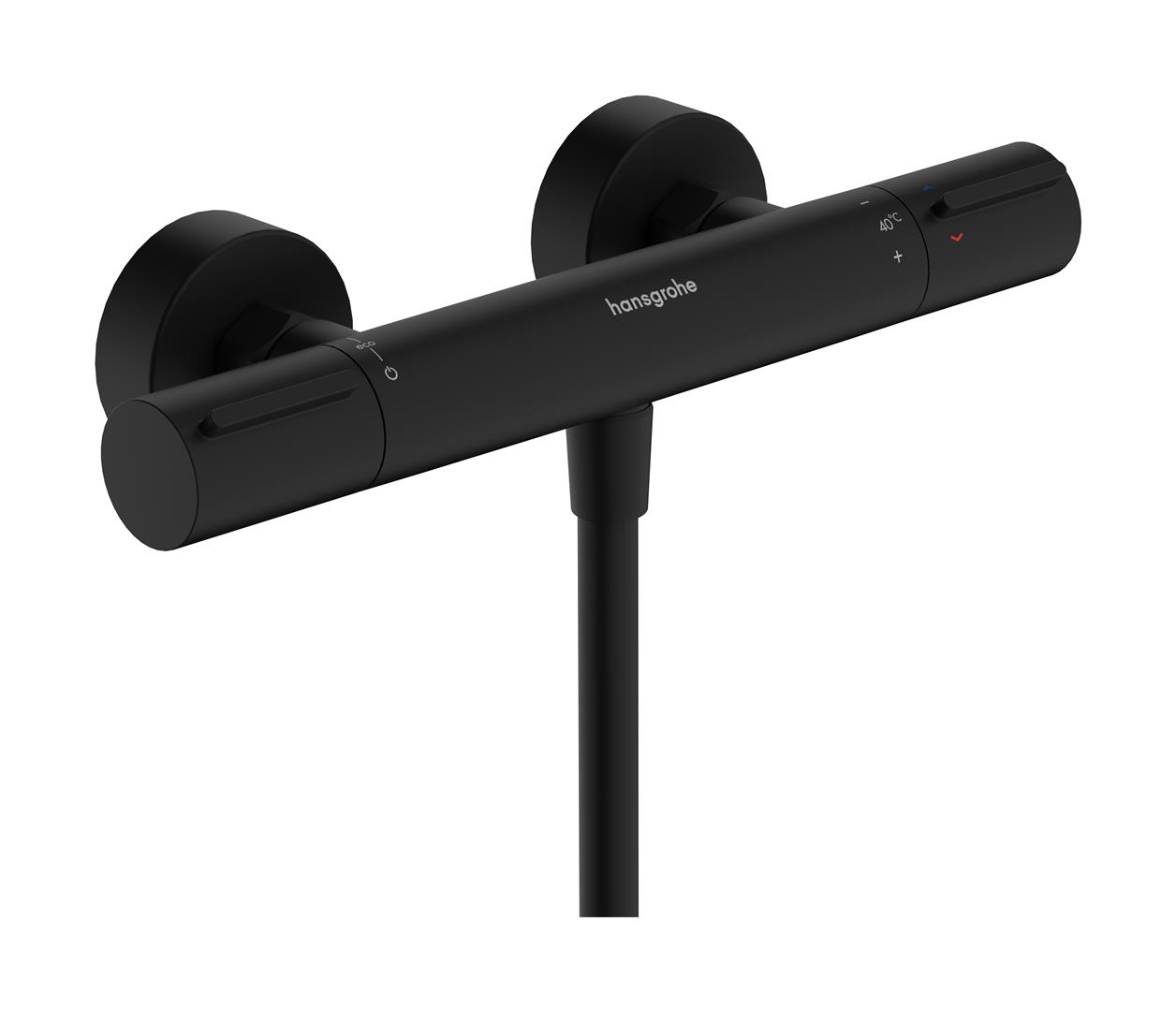 Darmowa Dostawa - Bateria prysznicowa ścienna termostatyczna czarna Hansgrohe Ecostat Element 13346670
