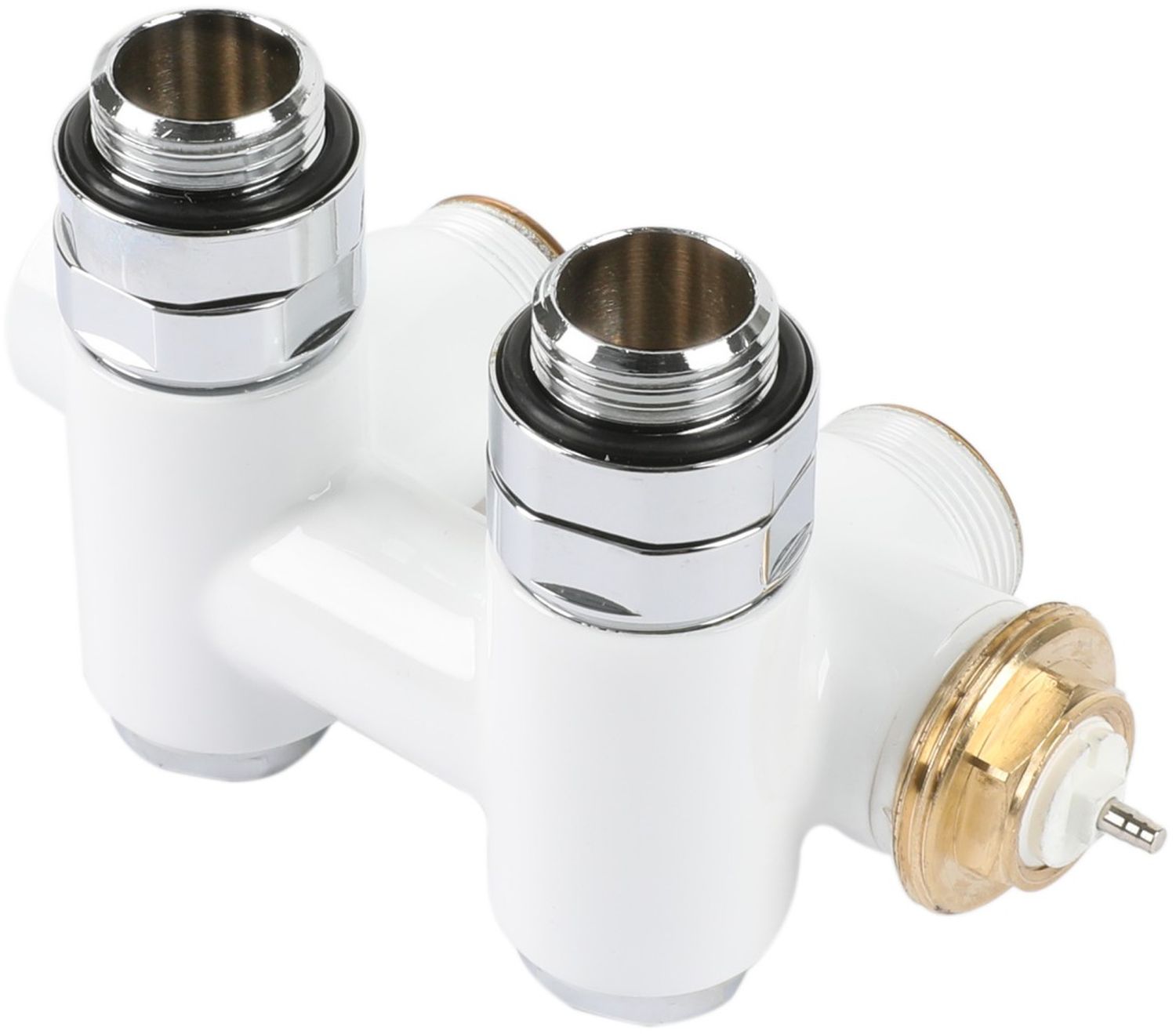 Darmowa Dostawa - Zawór zespolony zintegrowany z trójnikiem biały Terma TGZTBI014