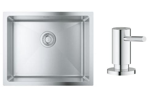 Darmowa Dostawa - Zlewozmywak z dozownikiem 55x45 cm stal Grohe K700 abset10488