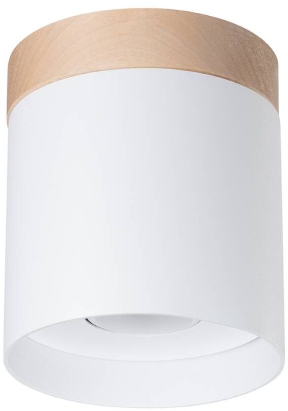 Darmowa Dostawa - Lampa podsufitowa 1x10 W biała-drewno Sollux Lighting Rif SL1348