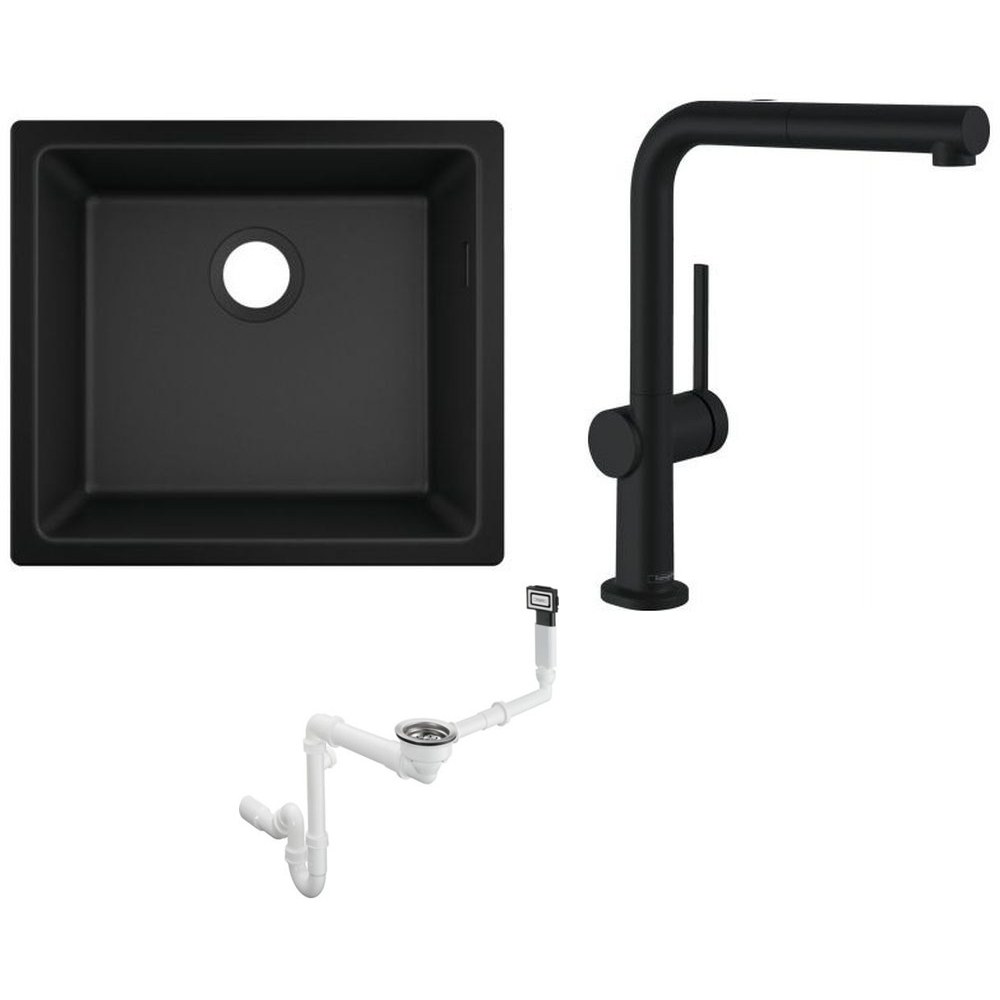 Darmowa Dostawa - Zlewozmywak z baterią czarny/czarny Hansgrohe S 51 abset9406