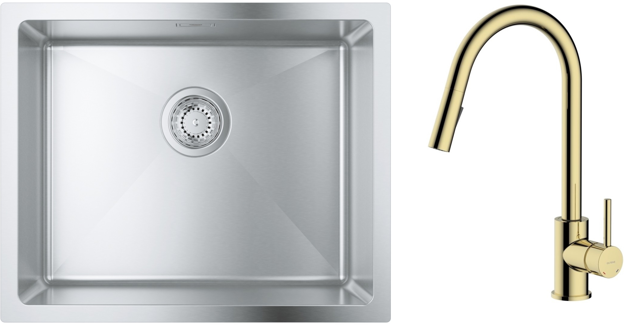 Darmowa Dostawa - Zlewozmywak z baterią stal / złoty Grohe K700 abset4697