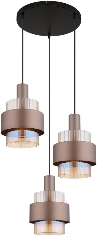Darmowa Dostawa - Lampa wisząca 3x60 W bursztynowa Globo Lighting Milley 155603HA