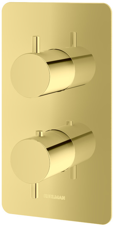 Darmowa Dostawa - Bateria wannowo-prysznicowa podtynkowa termostatyczna złota Kohlman Axel Gold QW433AGD