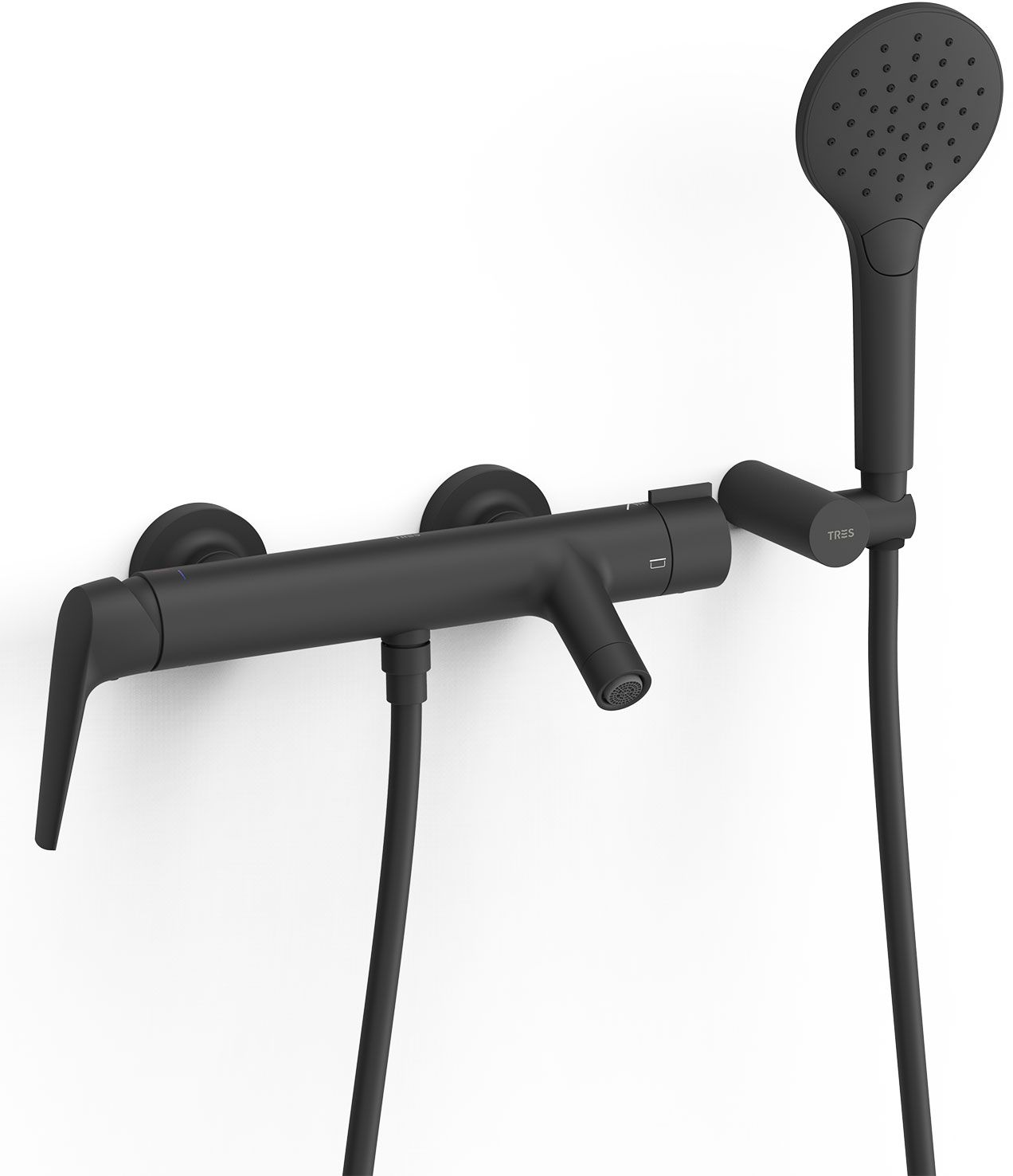 Darmowa Dostawa - Bateria wannowo-prysznicowa ścienna czarny Tres Fuji 28117001NM