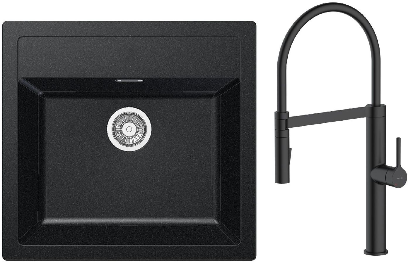 Darmowa Dostawa - Zlewozmywak z baterią onyx / czarna Franke Sirius abset4644