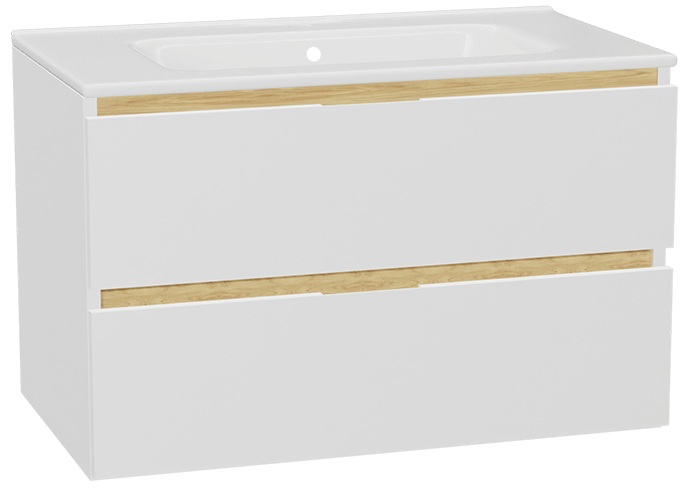 Darmowa Dostawa - Umywalka z szafką 81 cm białą Excellent Tuto 2.0 MLEX2172K800165WHWH