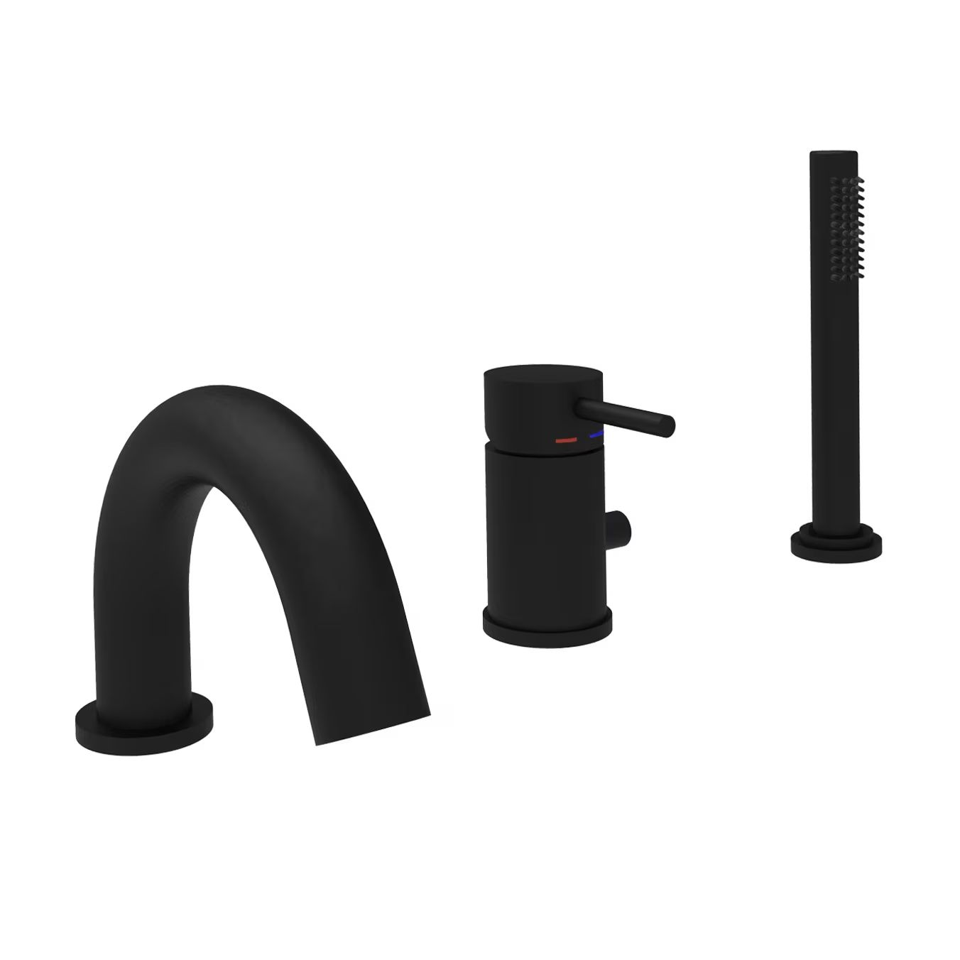 Darmowa Dostawa - Bateria wannowo-prysznicowa nawannowa czarna Kronenbach Lima 2.0 Black 1004206SMKB